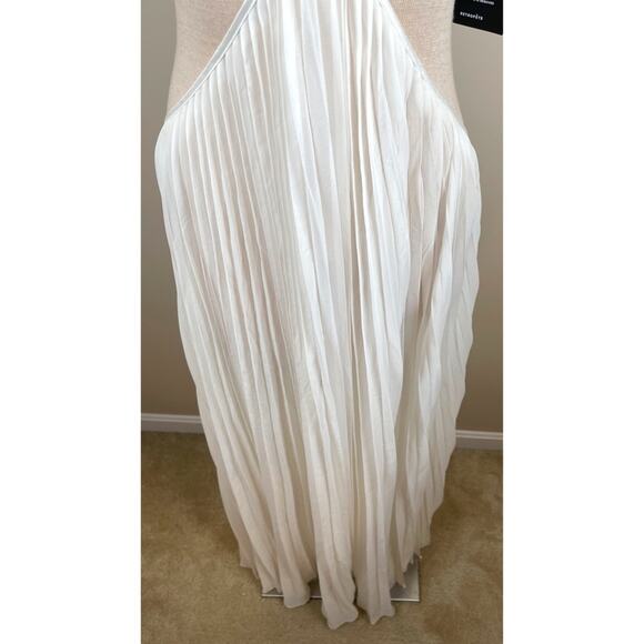 Retrofete Ximena Pearl Embellished Cutout Pleated White Maxi Dress Size XL - Picture 6 of 10